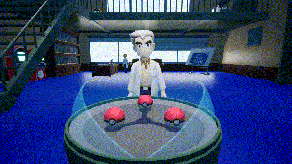 Professor Oak presenting Pokemon MMO 3D